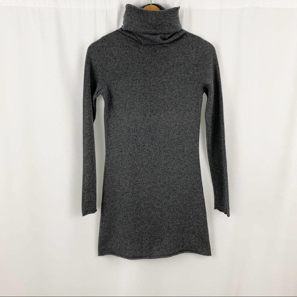 Aqua Cashmere Grey Turtleneck Dress S
